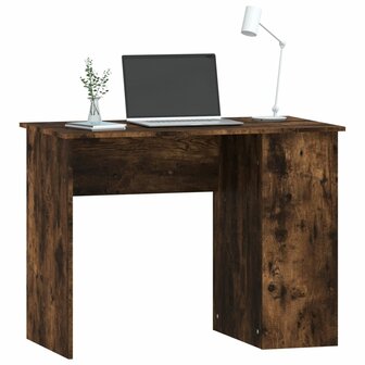 Bureau 100x55x75 cm bewerkt hout gerookt eikenkleurig 3