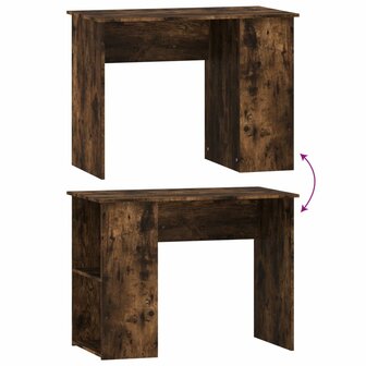 Bureau 100x55x75 cm bewerkt hout gerookt eikenkleurig 6