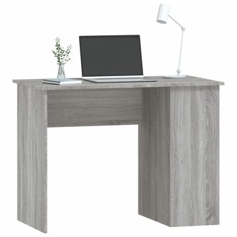 Bureau 100x55x75 cm bewerkt hout grijs sonoma eikenkleurig 3