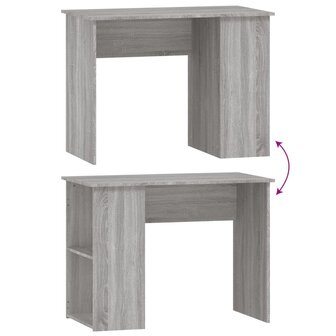 Bureau 100x55x75 cm bewerkt hout grijs sonoma eikenkleurig 6