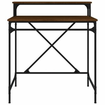 Bureau 80x50x90 cm bewerkt hout en ijzer bruin eikenkleur 5