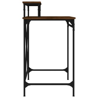 Bureau 80x50x90 cm bewerkt hout en ijzer bruin eikenkleur 6
