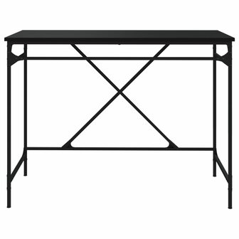 Bureau 100x50x75 cm bewerkt hout en ijzer zwart 5
