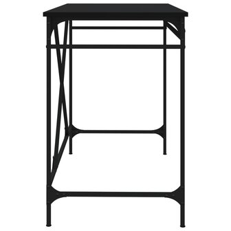 Bureau 100x50x75 cm bewerkt hout en ijzer zwart 6