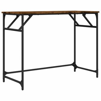 Bureau 100x45x76 cm hout en gepoedercoat staal gerookt eiken 2