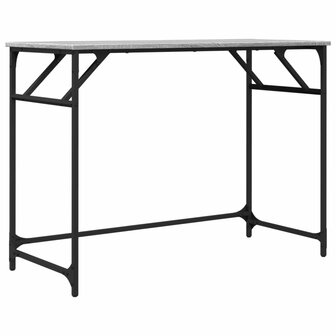 Bureau 100x45x76 cm hout en gepoedercoat staal grijs sonoma 2