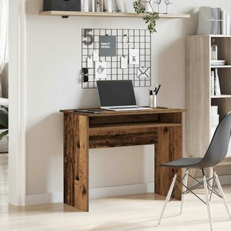 Bureau 90x50x74 cm bewerkt hout oud houtkleurig 3