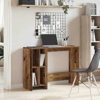 Bureau 102,5x35x75 cm bewerkt hout oud houtkleurig 3