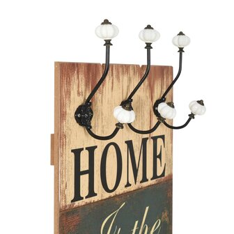Wandkapstok met 6 haken HOME IS 120x40 cm  4