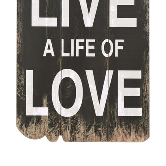 Wandkapstok met 6 haken LOVE LIVE 120x40 cm  5