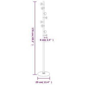 Kapstok 176 cm gepoedercoat ijzer wit 8