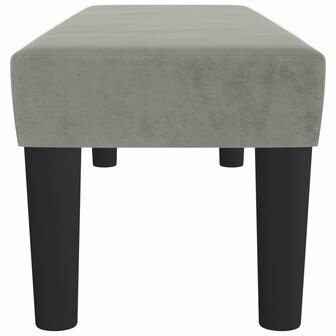 Bankje 100x30x30 cm fluweel lichtgrijs 4
