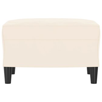 Bankje 70x35x41 cm fluweel cr&egrave;mekleurig 3