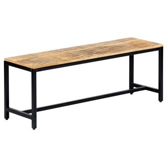 Eetbank 120 cm massief ruw mangohout 7