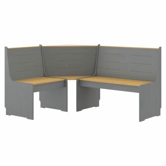 Hoekbank REINE 151 cm massief grenenhout honingbruin en grijs 2