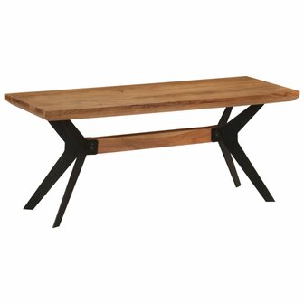 Eetkamerbank 110x40x46 cm massief acaciahout en staal 1