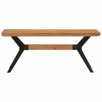 Eetkamerbank 110x40x46 cm massief acaciahout en staal 2