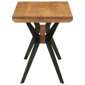 Eetkamerbank 110x40x46 cm massief acaciahout en staal 3