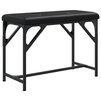 Eetkamerbank 62x32x45 cm staal en kunstleer zwart 2