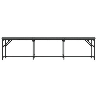 Eetkamerbank 186x32x45 cm staal en stof donkergrijs 4