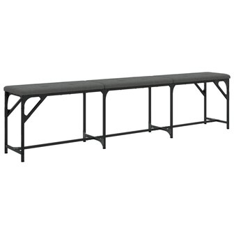 Eetkamerbank 186x32x45 cm staal en stof donkergrijs 6