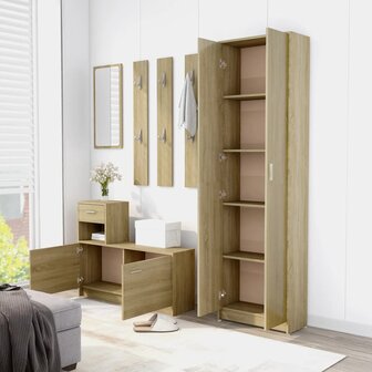 Gangkast 55x25x189 cm bewerkt hout sonoma eikenkleurig 4