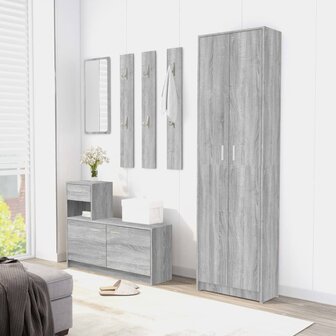 Gangkast 55x25x189 cm bewerkt hout grijs sonoma eikenkleurig 3