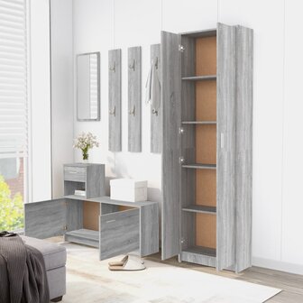 Gangkast 55x25x189 cm bewerkt hout grijs sonoma eikenkleurig 4