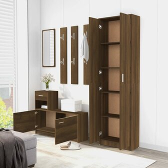 Gangkast 55x25x189 cm bewerkt hout bruin eikenkleur 4