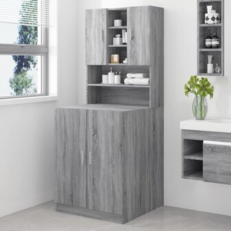 Wasmachinekast bewekrt hout grijs sonoma eikenkleurig 1
