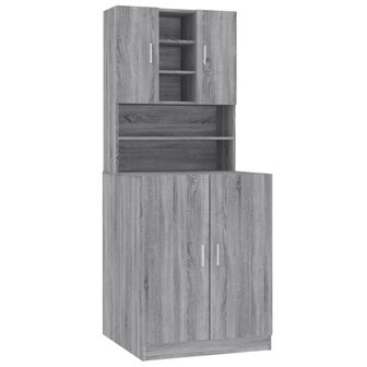 Wasmachinekast bewekrt hout grijs sonoma eikenkleurig 2