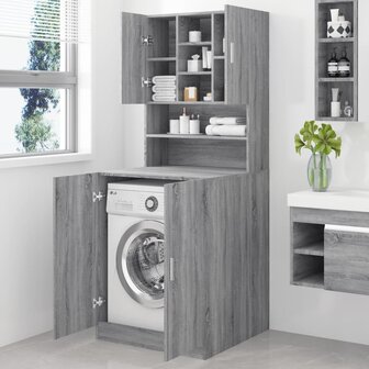 Wasmachinekast bewekrt hout grijs sonoma eikenkleurig 3