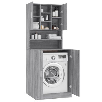 Wasmachinekast bewekrt hout grijs sonoma eikenkleurig 4