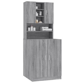 Wasmachinekast bewekrt hout grijs sonoma eikenkleurig 5