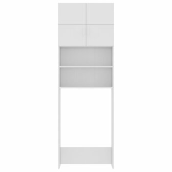 Wasmachinekast 64x25,5x190 cm bewerkt hout wit 6