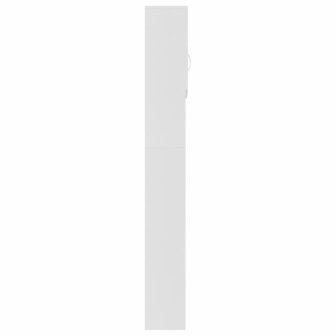 Wasmachinekast 64x25,5x190 cm bewerkt hout wit 7
