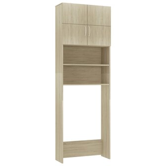 Wasmachinekast 64x25,5x190 cm bewerkt hout sonoma eikenkleurig 2