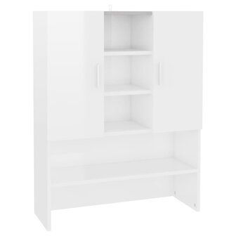 Wasmachinekast 70,5x25,5x90 cm hoogglans wit 2