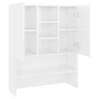 Wasmachinekast 70,5x25,5x90 cm hoogglans wit 5