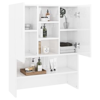 Wasmachinekast 70,5x25,5x90 cm hoogglans wit 6