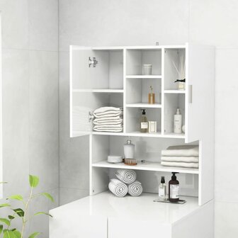 Wasmachinekast 70,5x25,5x90 cm hoogglans wit 7