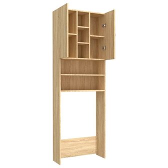 Wasmachinekast 64x25,5x190 cm sonoma eikenkleurig 5