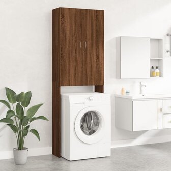 Wasmachinekast 64x25,5x190 cm bruin eikenkleur 1
