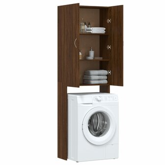 Wasmachinekast 64x25,5x190 cm bruin eikenkleur 5