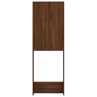 Wasmachinekast 64x25,5x190 cm bruin eikenkleur 6