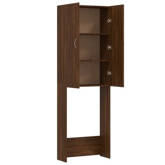 Wasmachinekast 64x25,5x190 cm bruin eikenkleur 7