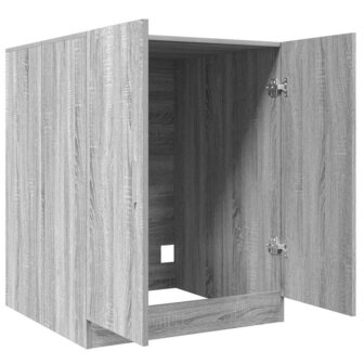 Wasmachinekast 71x71,5x91,5 cm grijs sonoma eikenkleurig 7