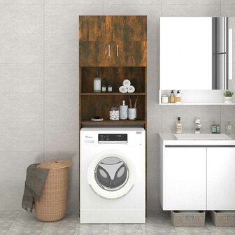Wasmachinekast 64x25,5x190 cm gerookt eikenkleurig 1