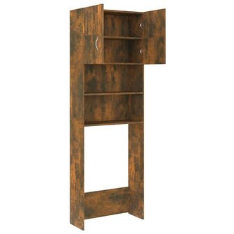 Wasmachinekast 64x25,5x190 cm gerookt eikenkleurig 5