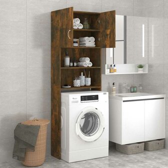 Wasmachinekast 64x25,5x190 cm gerookt eikenkleurig 6